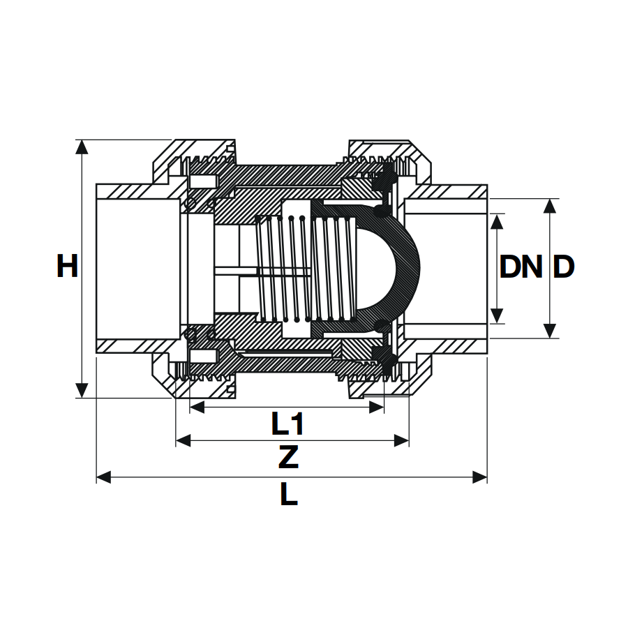 Обратный клапан ПВХ под клеевое соединение